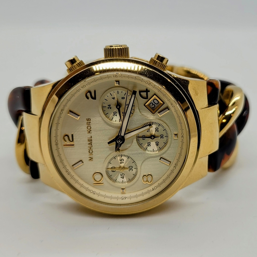 Michael Kors Chain MK4222 Women's Wrist Watches, Gold Dial